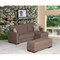 Homeroots 52" Brown Chenille Tufted Storage Ottoman 608890 - alternate 4