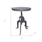 Homeroots 19" Gray Iron Height Adjustable Round End Table 493241 - alternate 2