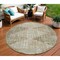 Homeroots 8' Fern Green And Beige Round Geometric Washable Indoor Outdoor Area Rug 632001 - alternate 1