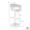 Armen Living Paris Black Faux Leather Adjustable Height Swivel Walnut Wood and Chrome Bar Stool LCPASWBABLWA - alternate 2