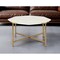Homeroots 33" White and Gold Genuine Marble and Metal Octagon Coffee Table 376305 - alternate 3