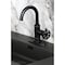 Kingston Brass One-Handle Single-Hole Bathroom Faucet with Deck Plate and Push Pop-Up Drain, Matte Black KSD2210RX - alternate 3