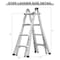 Wrightmaster 17 ft. Aluminium Alloy Foldable Extension Ladder, A-Frame and Straight Ladder, ANSI 250 lb. Load Ca ZR-193468 - alternate 5