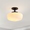 Jonathan Y Marfa 14" 1-Light Modern Farmhouse Schoolhouse Frosted Glass/Metal LED Semi Flush Mount, Oil Rubbed B JYL7517F - alternate 4