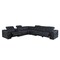 Homeroots Black Italian Leather Power Reclining U Shaped Seven Piece Corner Sectional With Console 476591 - alternate 5