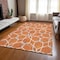 Homeroots 10' X 14' Orange And Ivory Geometric Washable Indoor Outdoor Area Rug 613030 - alternate 2