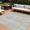 Homeroots 9' X 12' Sage And Ivory Striped Washable Indoor Outdoor Area Rug 631561 - alternate 1