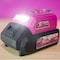The Original Pink Box 20-Volt Lithium-Ion Battery Adapter with Dual USB Ports and LED Work Light, Pink PBUSB_2Ah_CHRGR - alternate 3