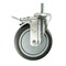 Service Caster 5 Inch SS Thermoplastic Rubber 3/8 Inch Threaded Stem Caster Total Lock Brake SCC-SSTSTTL20S514-TPRB-381615 - alternate 1
