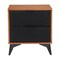 Homeroots 21" Walnut Wood and Steel Two Drawer Nightstand 668547 - alternate 1