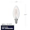 Bulbrite 60w B11 Clear Dimmable (E12) Candelabra Screw Base Edison Style Filament LED Light Bulb, 3000K, 4PK 861585 - alternate 3