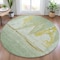 Homeroots 8' Green And Gold Round Nautical Washable Indoor Outdoor Area Rug 631037 - alternate 3