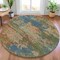 Homeroots 8' Denim Blue Beige And Copper Round Abstract Washable Indoor Outdoor Area Rug 630731 - alternate 4