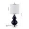 Jonathan Y Cora 22" Classic Vintage Glass LED Table Lamp with USB Charging Port, Navy, 2PK JYL1125B-SET2 - alternate 3