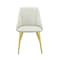 Homeroots Set of Two White and Gold Upholstered Faux Leather And Metal Dining Side Chairs, 2PK 573327 - alternate 1