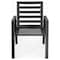 Leisuremod Chelsea Modern Patio Dining Armchair in Aluminum with Removable Cushions, Black, 2PK CC20BL-BL2 - alternate 3