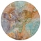 Homeroots 8' Copper Orange And Teal Blue Round Abstract Washable Indoor Outdoor Area Rug 581763 - alternate 6