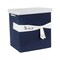 Homeroots 13.5" X 17" X 22.5" Blue Fabric Basket With Bow Decoration Set Of 5, 5PK 364158 - alternate 2