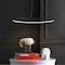 Jonathan Y Brice 35" Modern Contemporary Metal Round Integrated LED Pendant, Matte Black JYL7220A - alternate 4