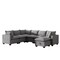 Homeroots 93" Gray Fabric Modular Sofa With Ottoman And Storage 568270 - alternate 1