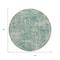 Homeroots 8' Teal Blue And Beige Round Abstract Washable Indoor Outdoor Area Rug 630545 - alternate 3