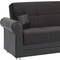 Homeroots 89" Black Polyester Convertible Futon Sleeper Sofa And Toss Pillows With Storage 607109 - alternate 6