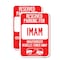Signmission Reserved Parking for Imam Unauthorized Vehicles Towed A, 12'' X 18'', Heavy Gauge Aluminum, 2PK A-1218-2PACK-23096 - alternate 1