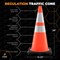 Xpose Safety Traffic Safety Cone, 28 in, PVC, Dual 6 in & 4 in Reflective Collar, DOT Approved, Orange, 6 pk OTC28-64-6-X-S - alternate 3