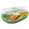 Progress Int KITCHEN SUPPLIES RV Steamer Oval 1 Quarts Capacity Green With Clear Lid High Heat Polypropylene PS-46GY - alternate 2