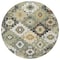 Homeroots 8' Fern Green Gold And Charcoal Round Southwestern Washable Indoor Outdoor Area Rug 632265 - alternate 2