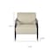 Homeroots 28" Beige and Black Upholstered Cushion and Solid Wood Arm Chair 719436 - alternate 4