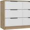 Homeroots 42" White and Natural Six Drawer Double Dresser 544053 - alternate 4