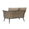 Homeroots 56in Dark Gray Aluminum Outdoor Love Seat with Taupe Cushions 556637 - alternate 3