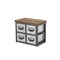 Homeroots 10" Brown Gray And Silver Solid Wood And Metal Desk Organizer 487922 - alternate 3