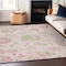 Homeroots 3' X 5' Pink Blush And Artichoke Green Floral Washable Indoor Outdoor Area Rug 589488 - alternate 3