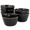 Elama Paul 6 Piece Stoneware Bowl Set in Matte Black with Gold Rim ELM-PAUL6B - alternate 1