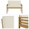 Alaterre Furniture Okemo Weather-Resistant Acacia Wood Outdr Patio Set - 2 Seater Couch, Coffee Table, Cream Cushions ANOK0313ANO - alternate 4