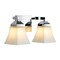 Jonathan Y Staunton 15" 2-Light Farmhouse Cottage Metal LED Vanity Light with Frosted Glass Shades, Chrome JYL7523B - alternate 4