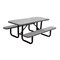 Leisure Craft 6' Standard Picnic Table, Perforated Metal, Portable, Gray T6XPP-PERF-GRAY - alternate 1
