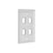 Monoprice WallPlate, Blank, 4 Hole, White 6731 - alternate 2