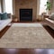 Homeroots 8' X 10' Taupe And Silver Abstract Washable Indoor Outdoor Area Rug 632104 - alternate 2