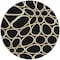 Homeroots 8' Black Ivory And Beige Round Abstract Washable Indoor Outdoor Area Rug 600518 - alternate 2