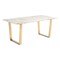 Homeroots 71" White And Gold Faux Marble And Steel Sled Base Dining Table 394605 - alternate 4