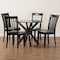 Baxton Studio Lore Modern Grey Fabric and Dark Brown Wood 5-Piece Dining Set 256-9398-10892-ZORO - alternate 3