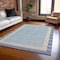 Homeroots 5' X 8' Navy Blue And Denim Blue Striped Washable Indoor Outdoor Area Rug 610487 - alternate 3