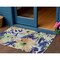 Homeroots 3' X 5' Navy Blue And Beige Floral Washable Indoor Outdoor Area Rug 610986 - alternate 1