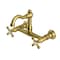 Kingston Brass Two-Handle Wall Mount Bridge Kitchen Faucet, Brushed Brass KS3257AX - alternate 1