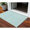 Homeroots 3' X 5' Aqua And Beige Ogee Washable Indoor Outdoor Area Rug 601608 - alternate 1