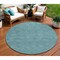 Homeroots 8' Teal Blue And Ivory Round Geometric Washable Indoor Outdoor Area Rug 602397 - alternate 1