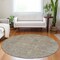 Homeroots 8' Tan Gray And Brown Round Oriental Washable Indoor Outdoor Area Rug 604721 - alternate 4